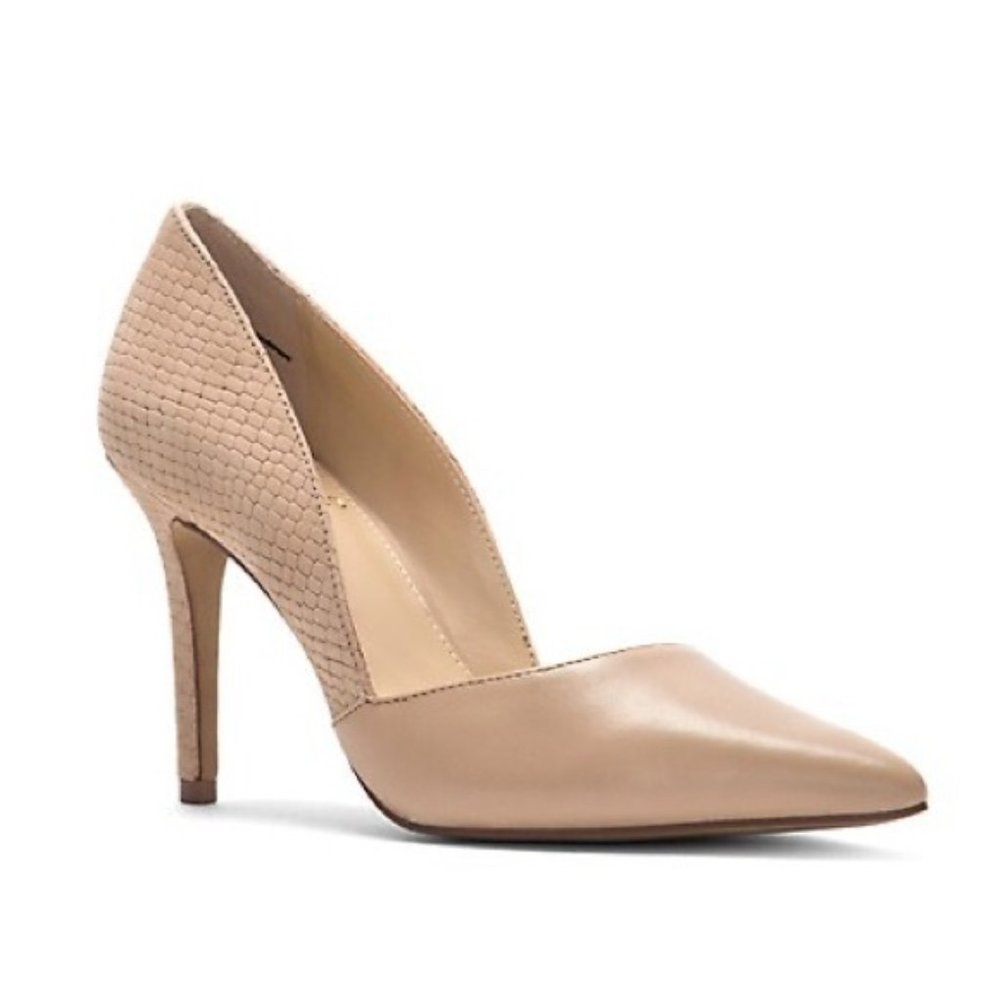 Vince Camuto Airmosah D'Orsay Pointed Toe Nude/Tan Pumps